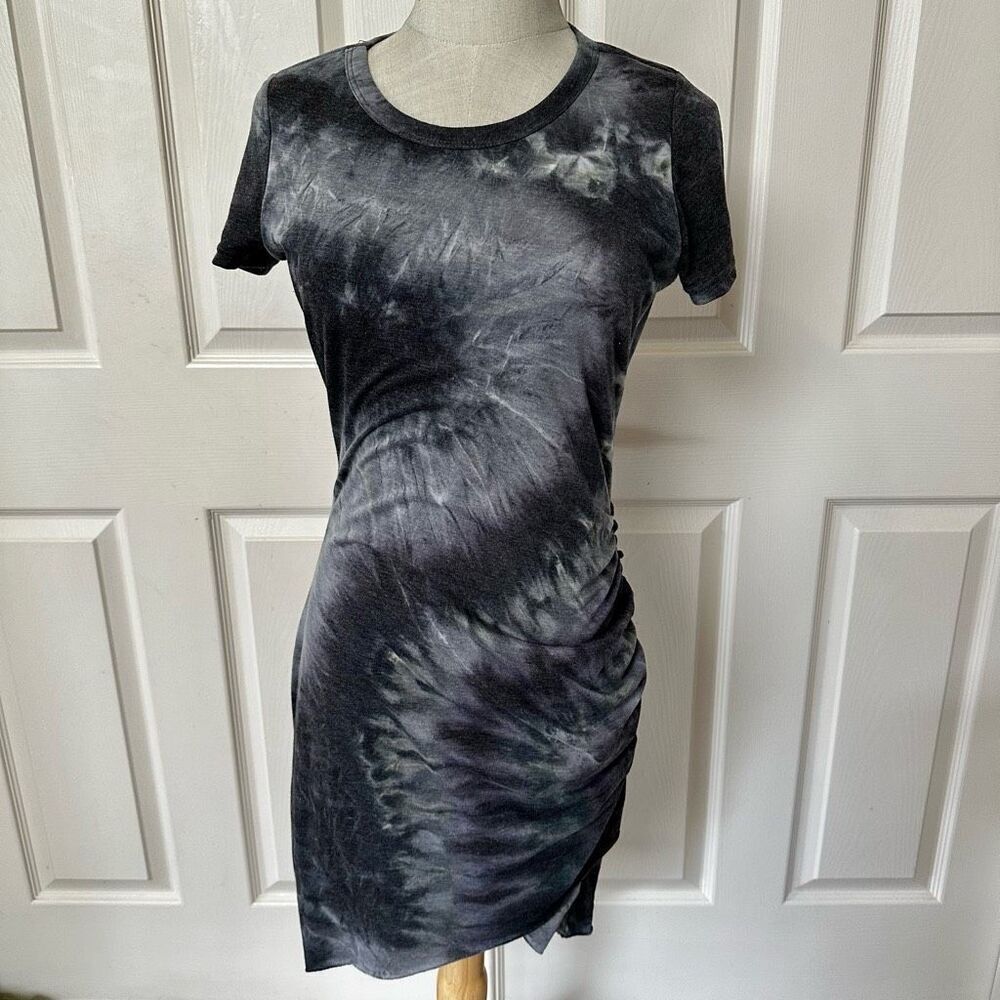 Le Miel Tie Dye StretchyJersey Knit Ruched Bodycon dress